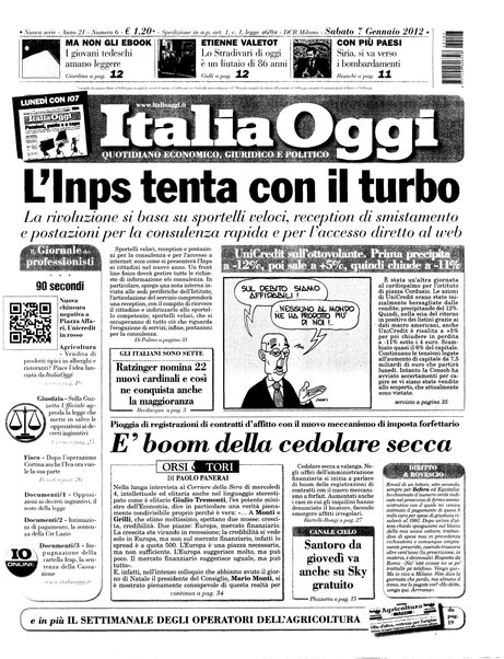 Italia oggi : quotidiano di economia finanza e politica